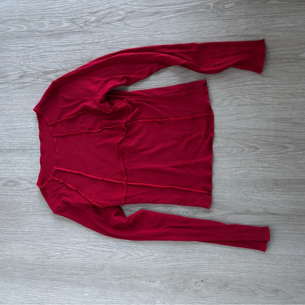 Commense Vibrant Red Long Sleeve Top